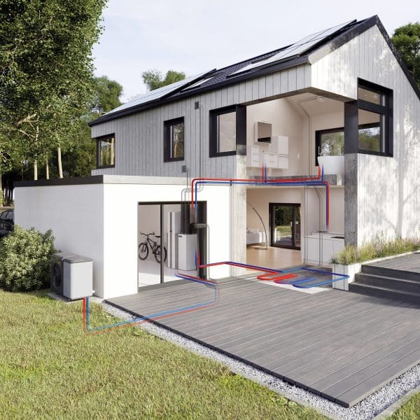 schematische ansicht der heizungsrohre in einem wohnhaus